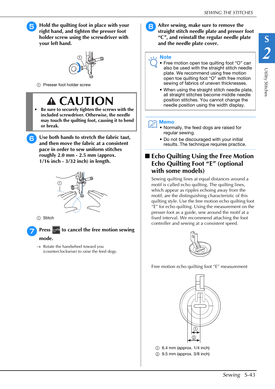 Caution | Brother Innov-is V5 User Manual | Page 111 / 312
