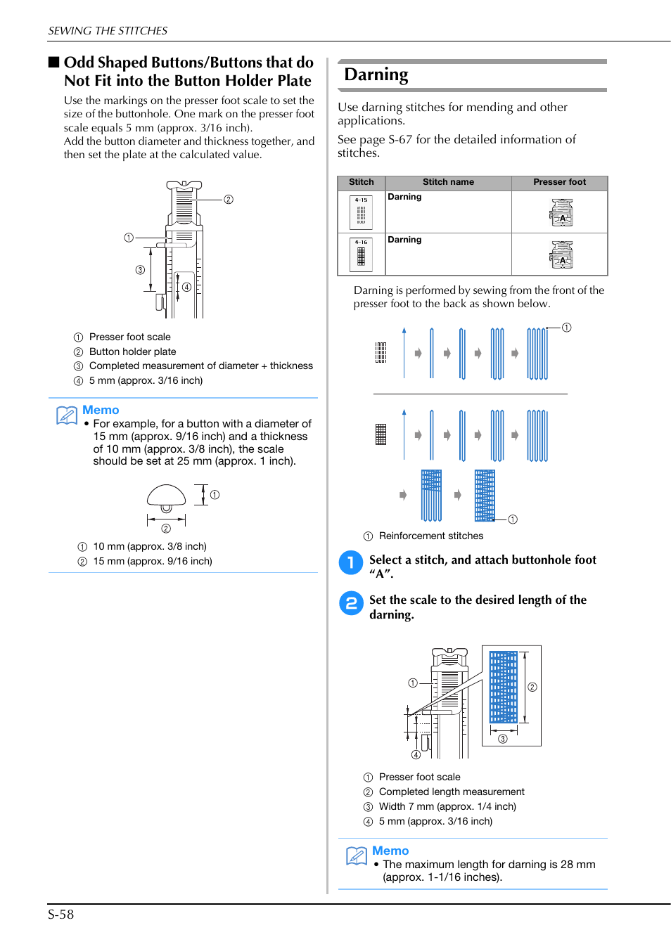 Darning | Brother Innov-is V5 User Manual | Page 126 / 312
