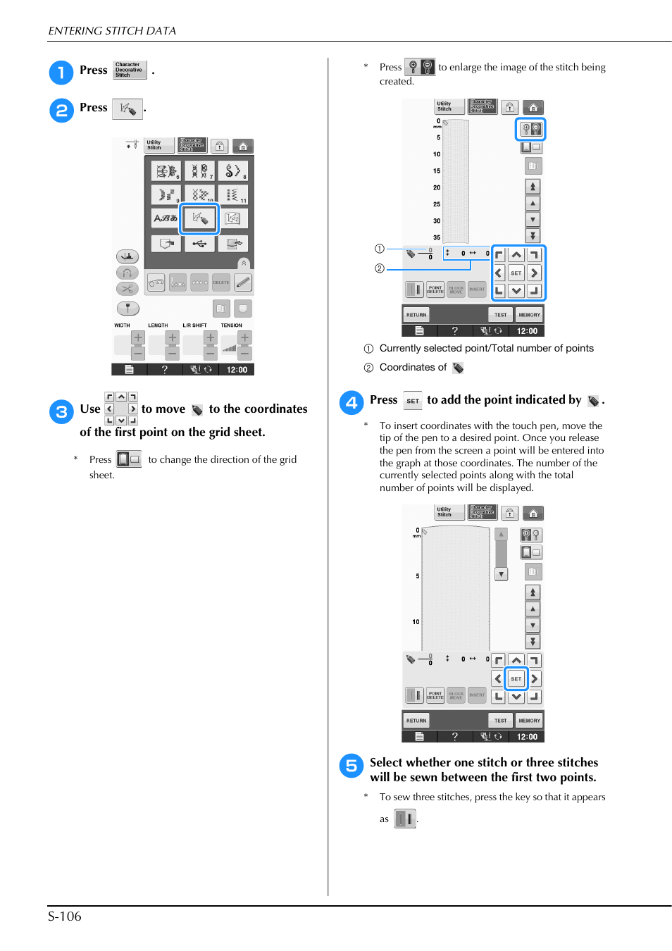 S-106 | Brother Innov-is V5 User Manual | Page 174 / 312
