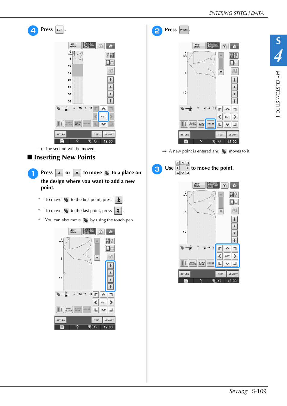 Inserting new points | Brother Innov-is V5 User Manual | Page 177 / 312