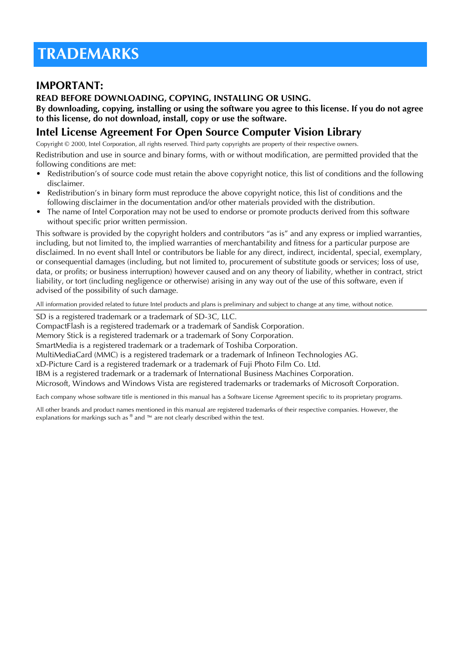 Trademarks, Important | Brother Innov-is V5 User Manual | Page 2 / 312