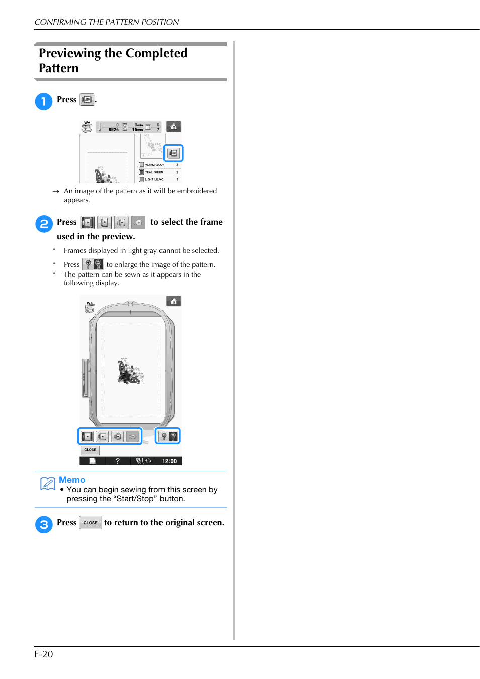 Previewing the completed pattern | Brother Innov-is V5 User Manual | Page 200 / 312