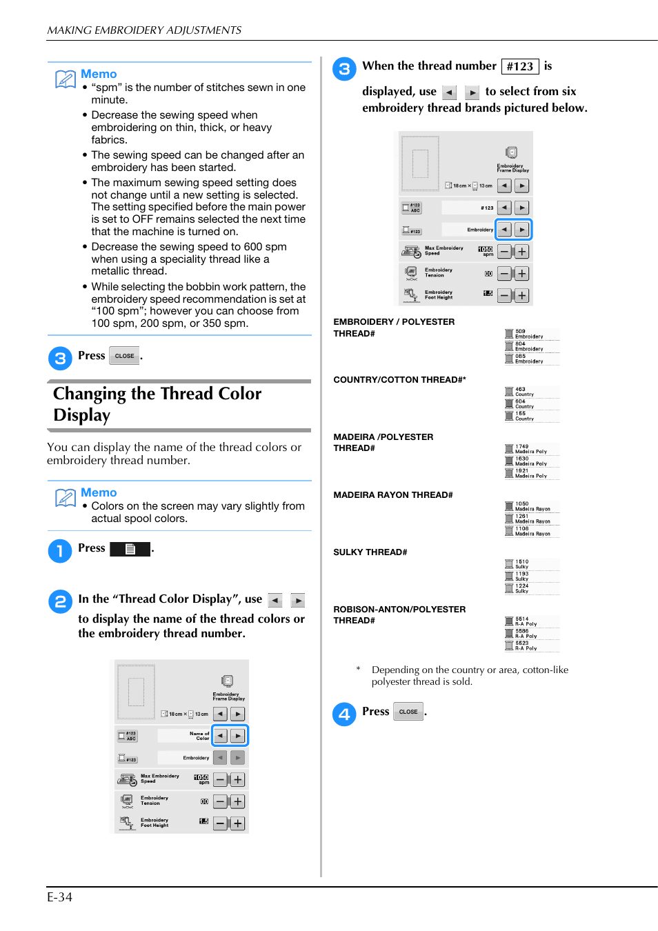 Changing the thread color display | Brother Innov-is V5 User Manual | Page 214 / 312