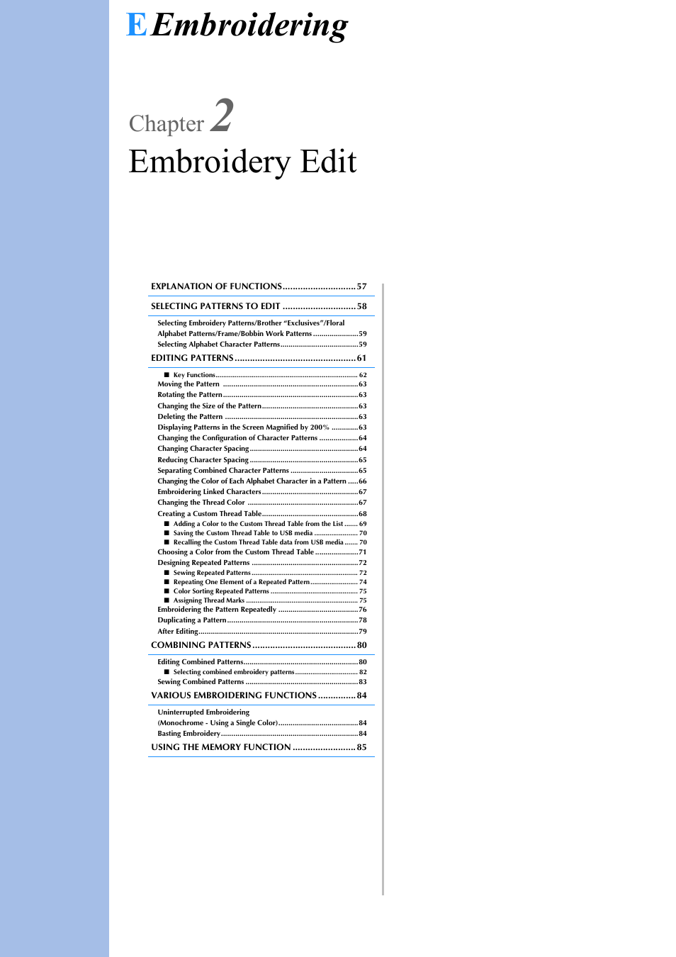 Eembroidering embroidery edit, Chapter | Brother Innov-is V5 User Manual | Page 236 / 312