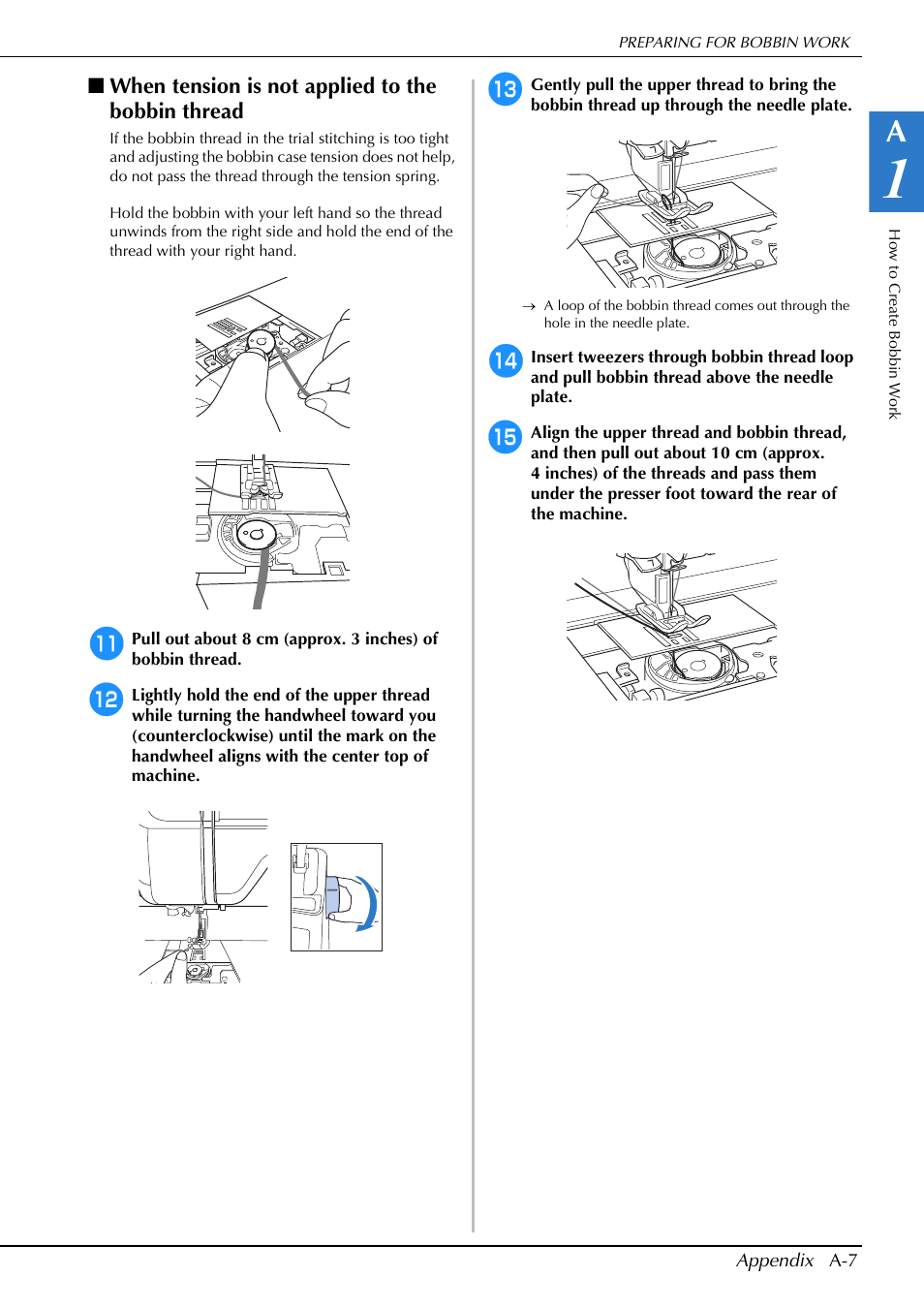 When tension is not applied to the bobbin thread | Brother Innov-is V5 User Manual | Page 273 / 312