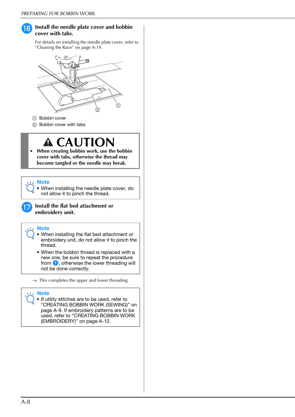 Caution | Brother Innov-is V5 User Manual | Page 274 / 312
