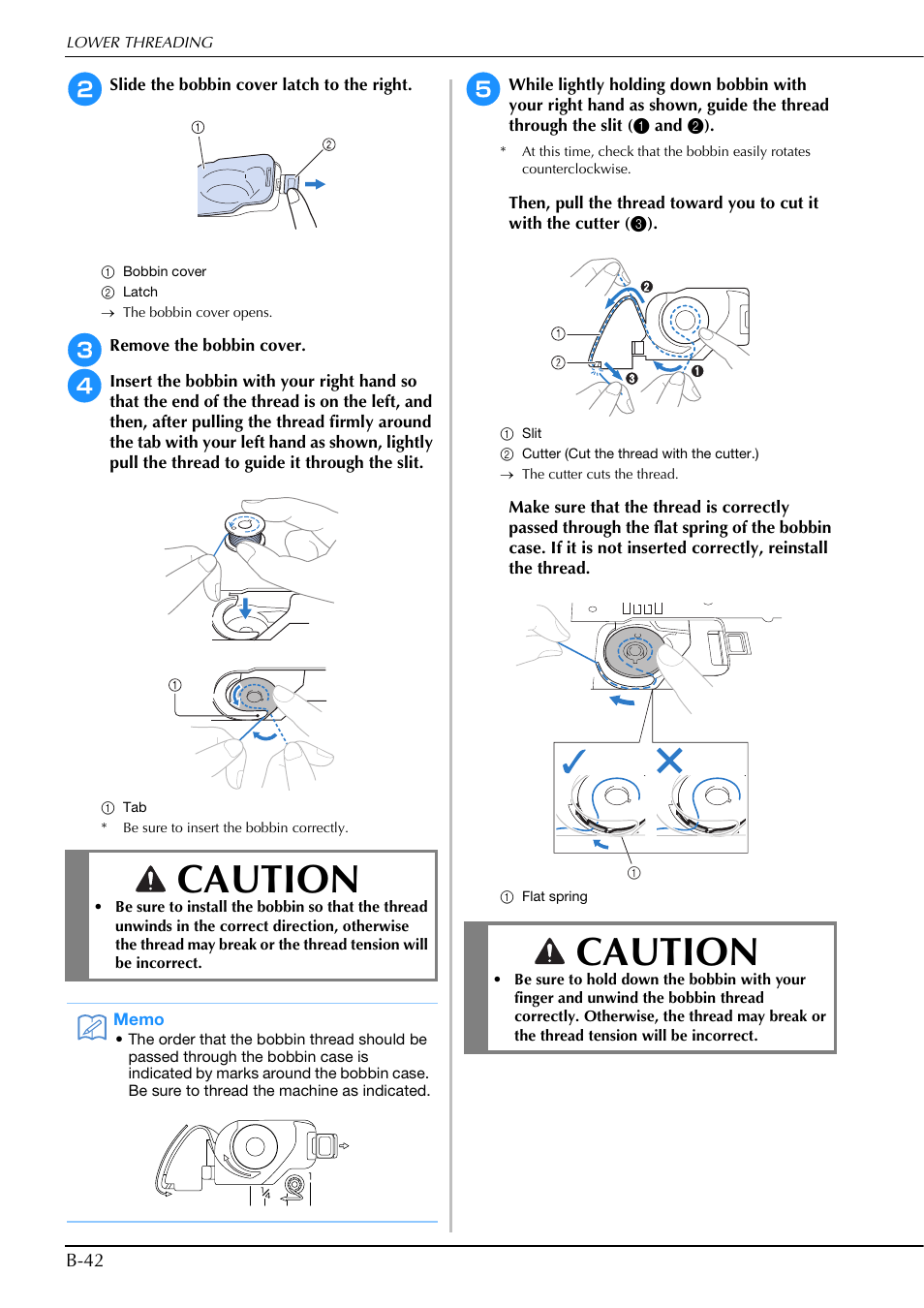 Caution | Brother Innov-is V5 User Manual | Page 44 / 312