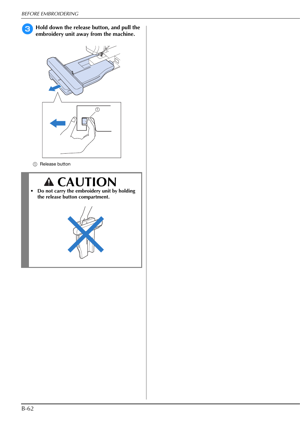 Caution | Brother Innov-is V5 User Manual | Page 64 / 312