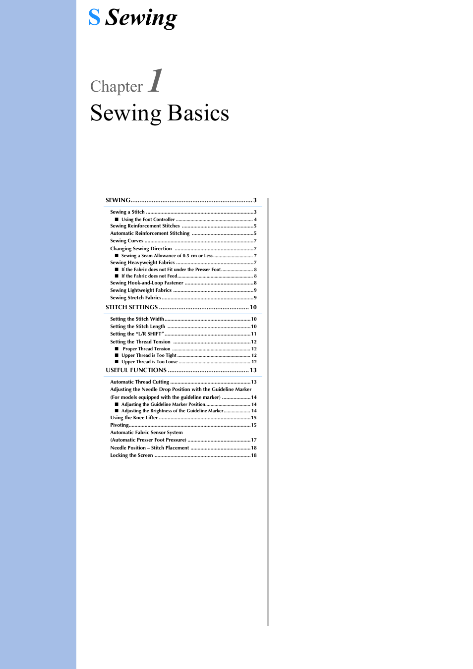 Ssewing sewing basics, Chapter | Brother Innov-is V5 User Manual | Page 70 / 312