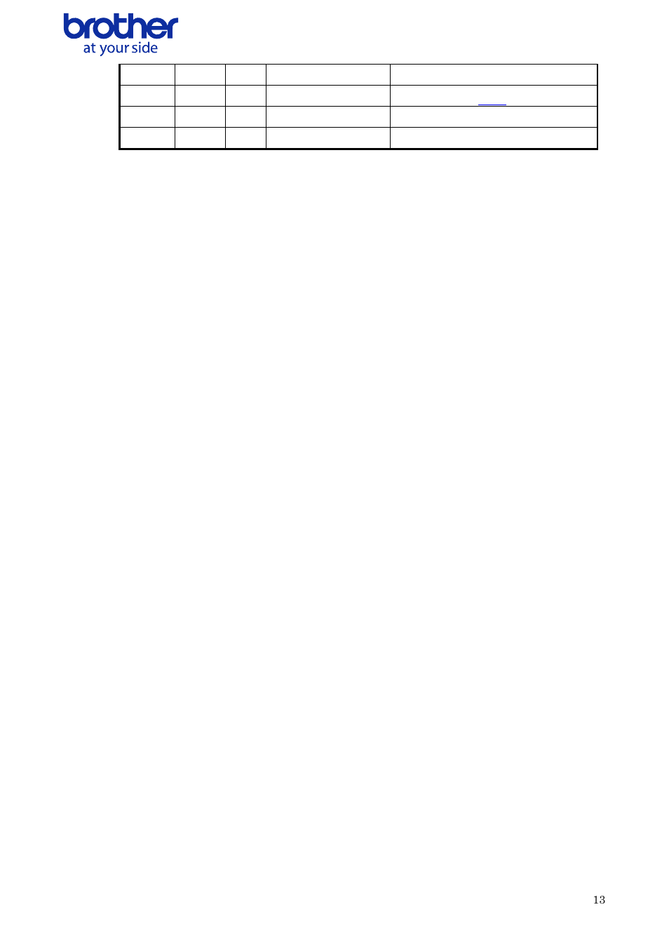 Notification number, Refer to section 4.2.6, Reserved | Not set | Brother QL-700 User Manual | Page 14 / 37