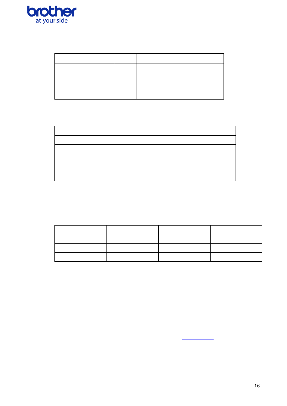 Media type, Value, Description | No media, 00 hex, Continuous length tape, 0a hex, Used for both paper and mkp, Die-cut labels, 0b hex | Brother QL-700 User Manual | Page 17 / 37