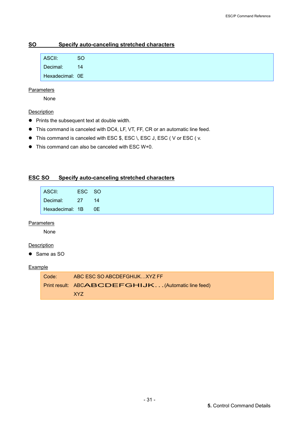 So specify auto-canceling stretched characters, Esc so specify auto-canceling stretched characters, Specify auto-canceling stretched characters | Esc so | Brother QL-720NW User Manual | Page 37 / 117