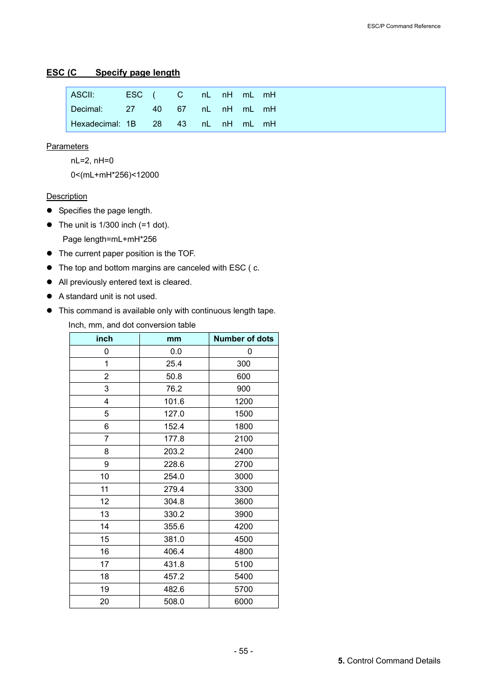 Esc (c | Brother QL-720NW User Manual | Page 61 / 117