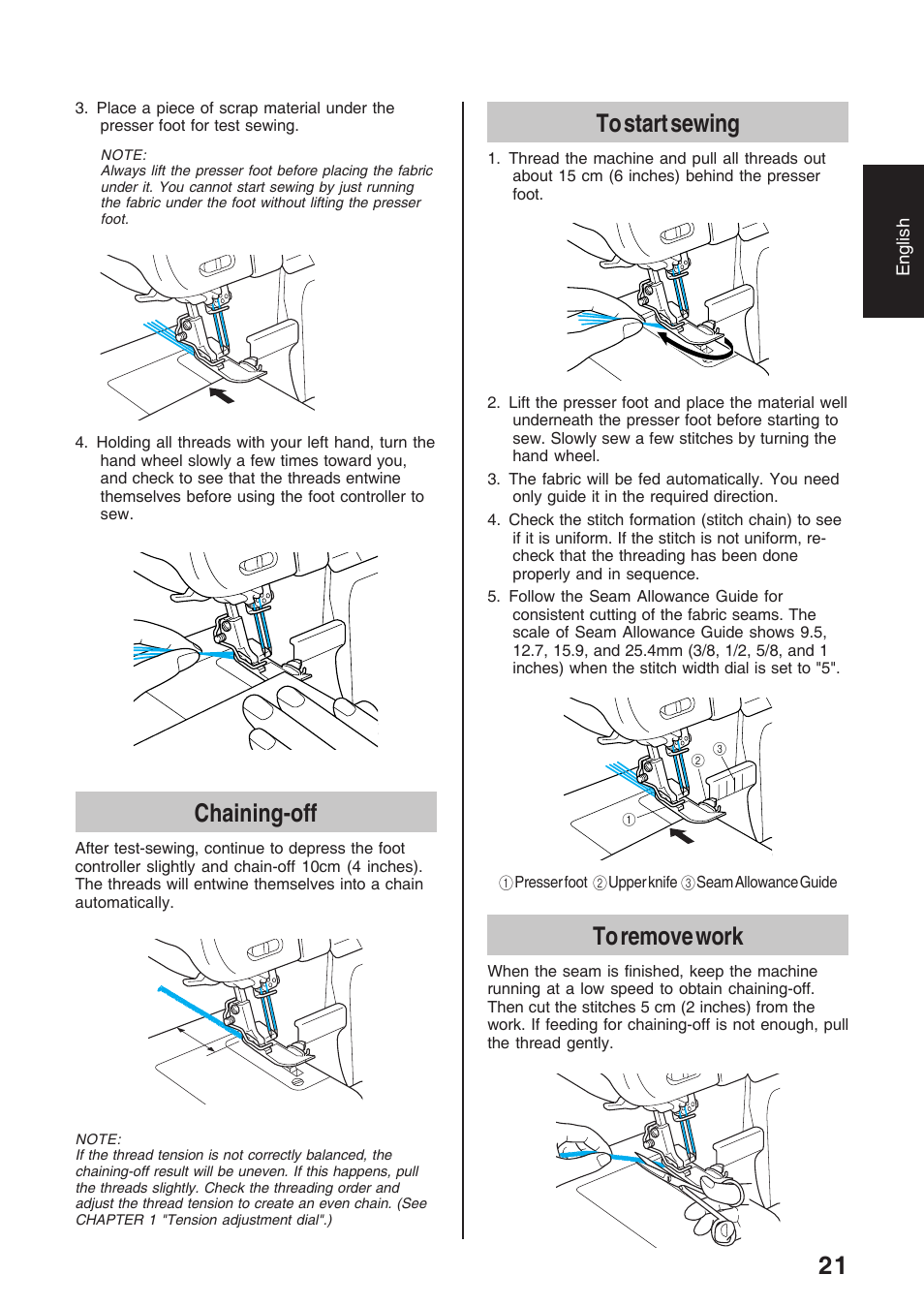 Chaining-off | Brother 4234D User Manual | Page 25 / 80