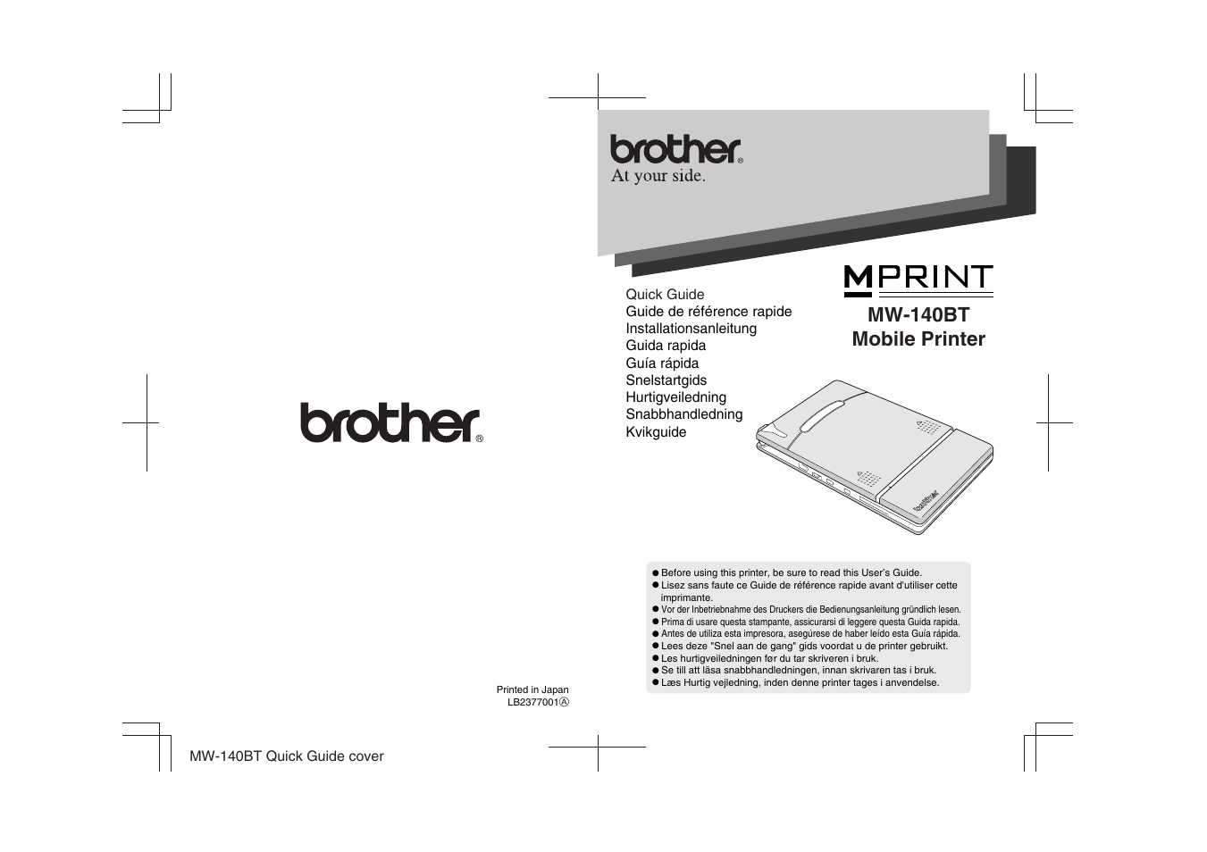 Mw-140bt mobile printer | Brother MW-140BT User Manual | Page 56 / 56