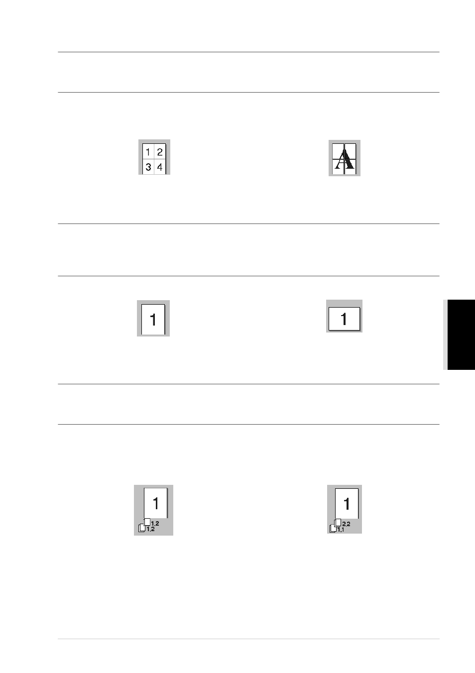 Paper size, Border line, Orientation | Copies, Collate, Multiple page | Brother MFC-9760 User Manual | Page 37 / 109