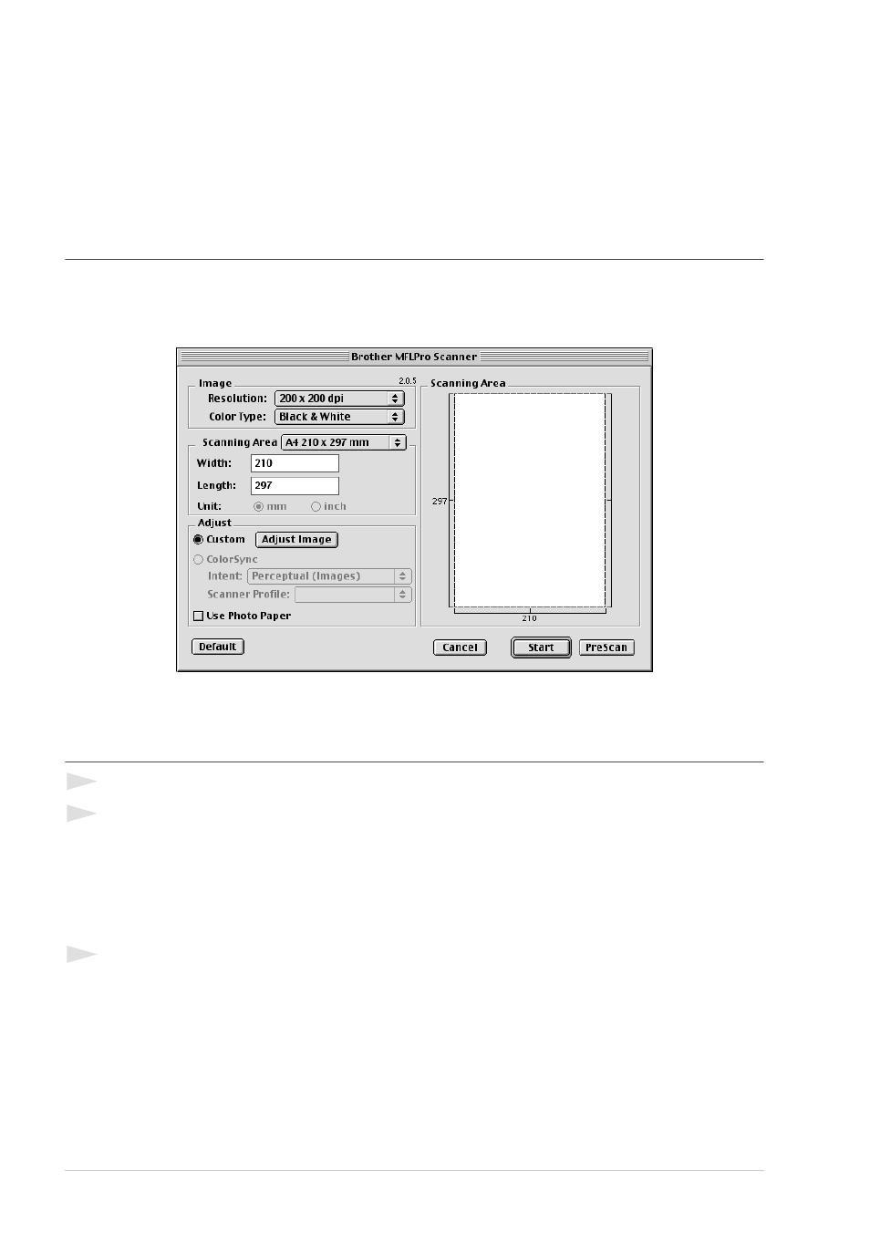 Accessing the scanner, Using brother twain scanner driver with your apple, Macintosh | Brother MFC-9760 User Manual | Page 72 / 109