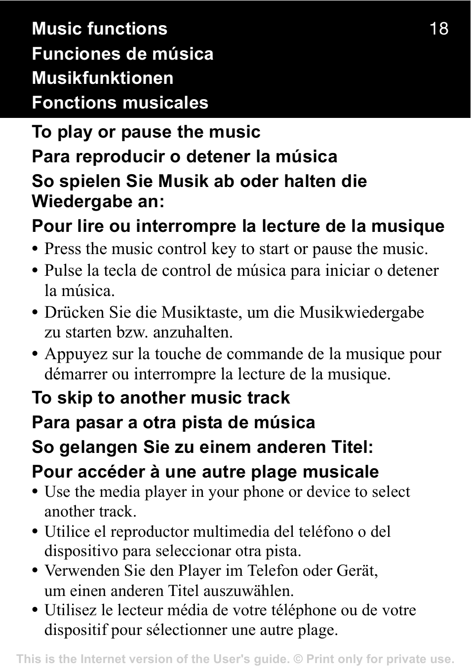 Sony Ericsson Stereo-Bluetooth-Headset HBH-DS220(DS220) User Manual | Page 18 / 36