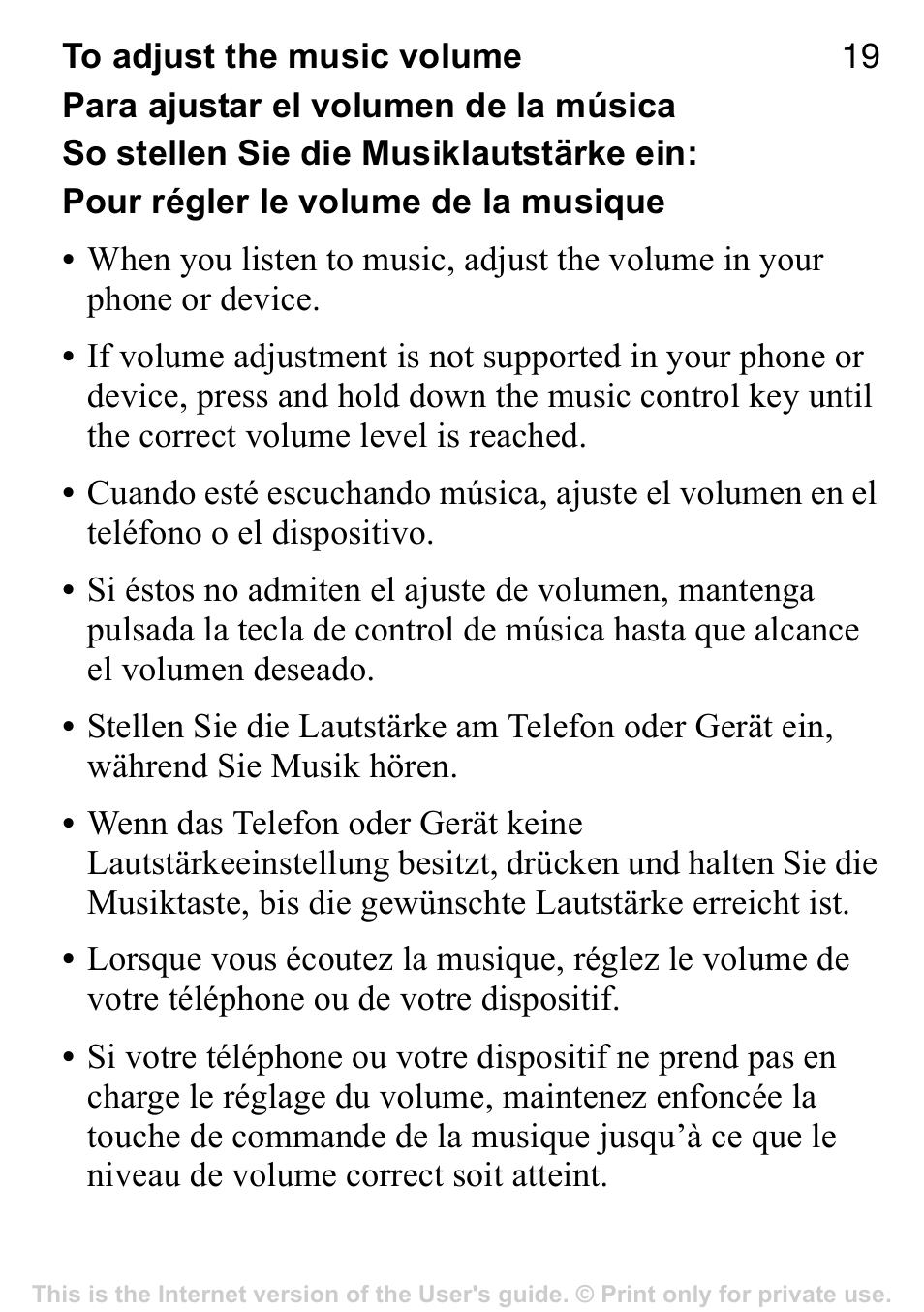 Sony Ericsson Stereo-Bluetooth-Headset HBH-DS220(DS220) User Manual | Page 19 / 36