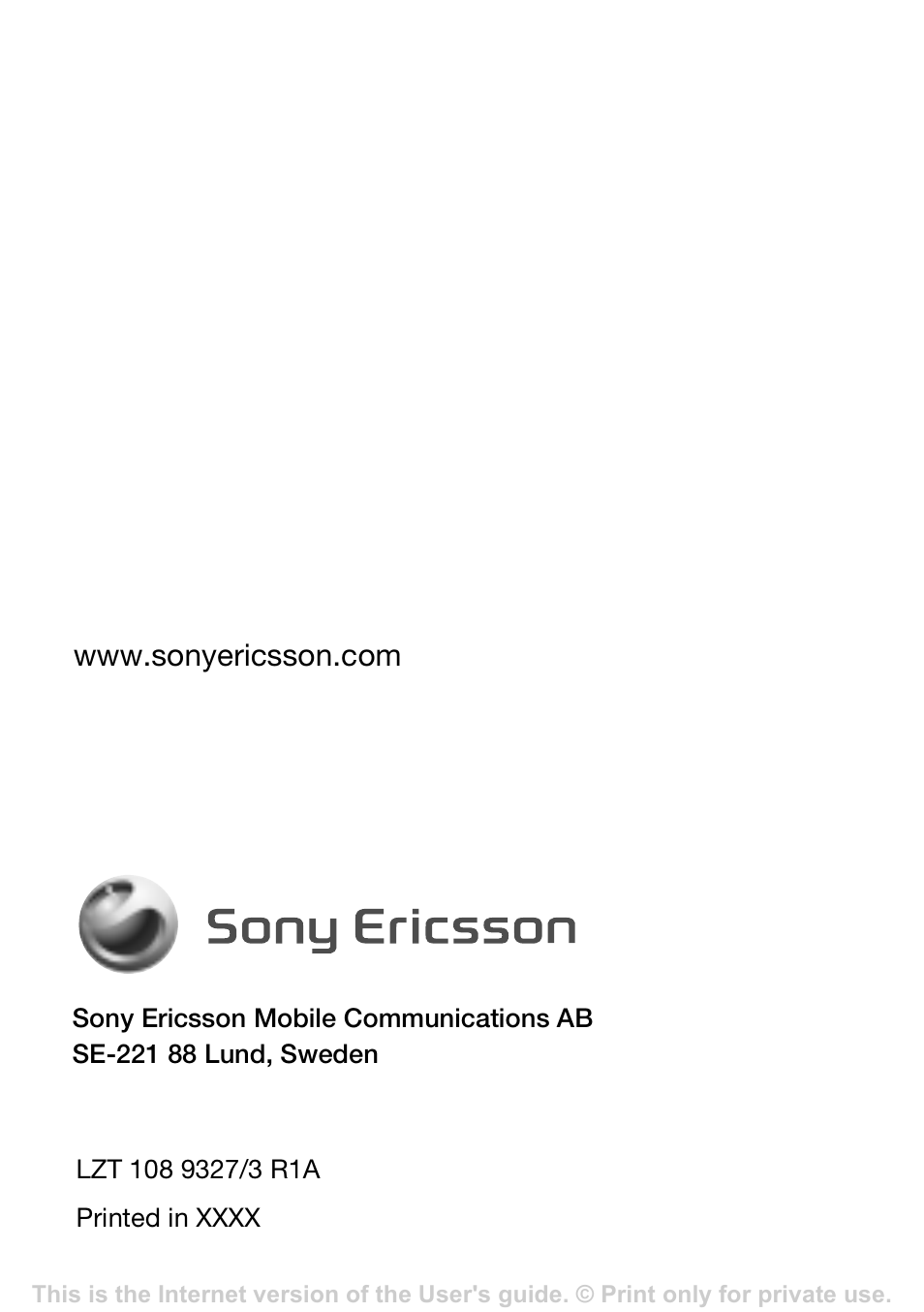 Sony Ericsson Stereo-Bluetooth-Headset HBH-DS220(DS220) User Manual | Page 36 / 36