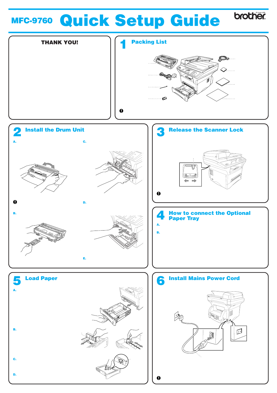 Brother MFC-9760 User Manual | 4 pages