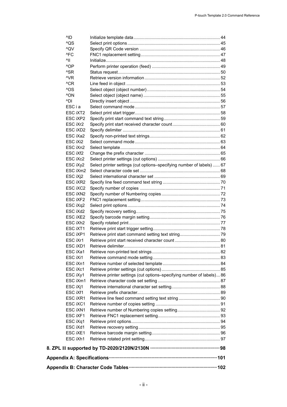 Brother TD-2120N User Manual | Page 5 / 115