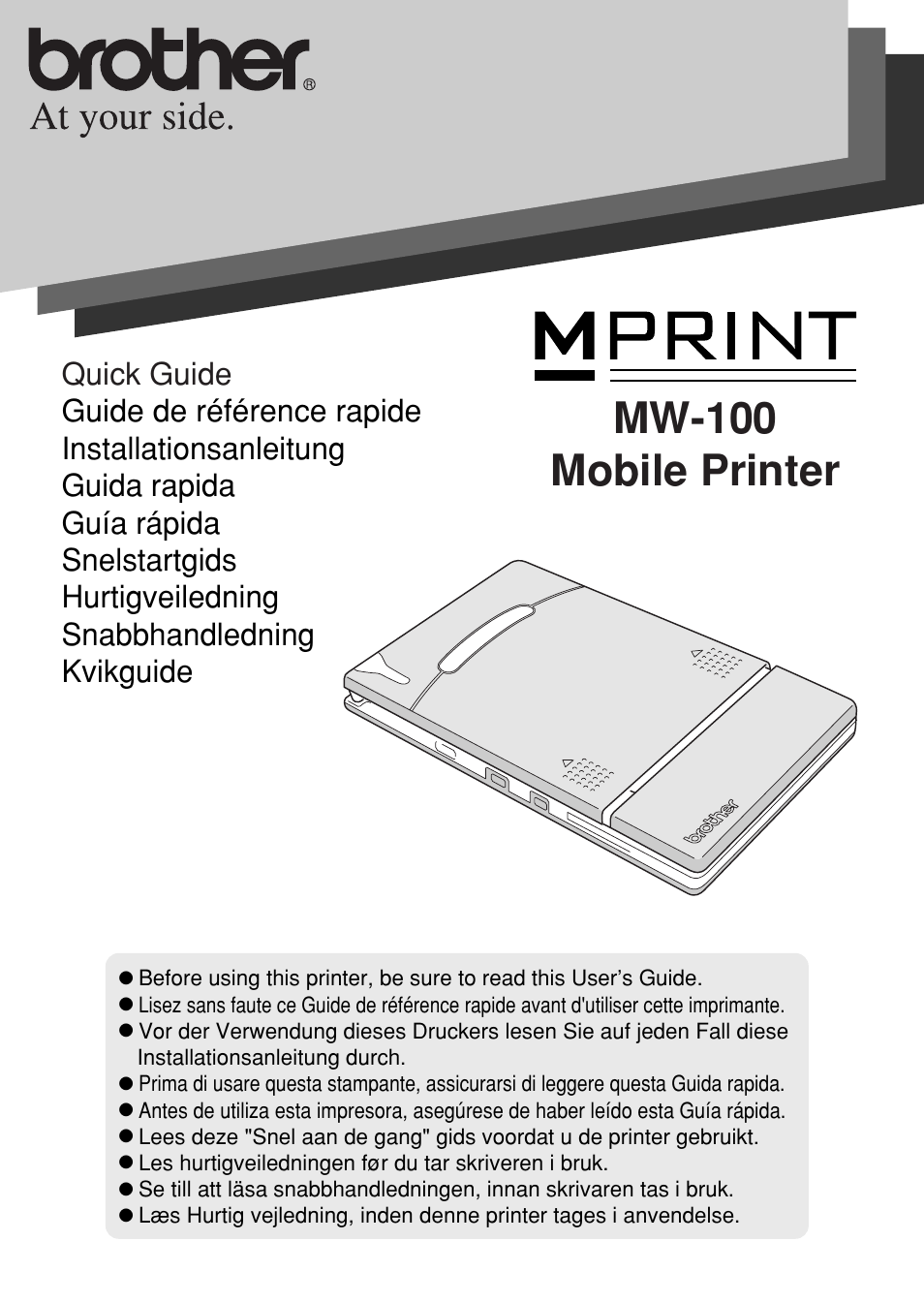 Brother MW-100 User Manual | 38 pages