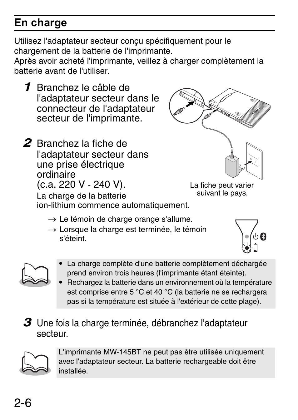 En charge | Brother MW-145BT User Manual | Page 17 / 92