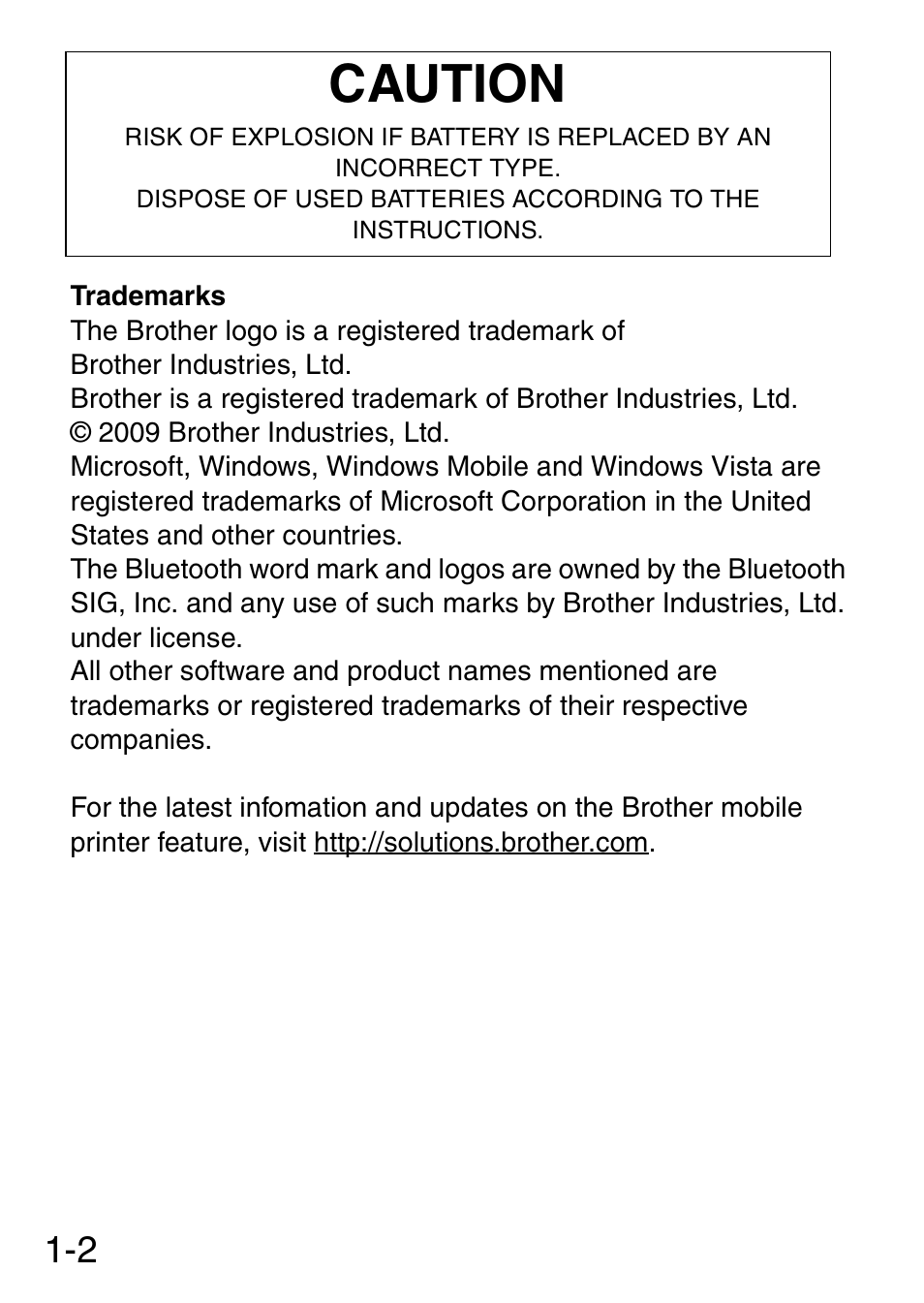 Caution | Brother MW-145BT User Manual | Page 3 / 92