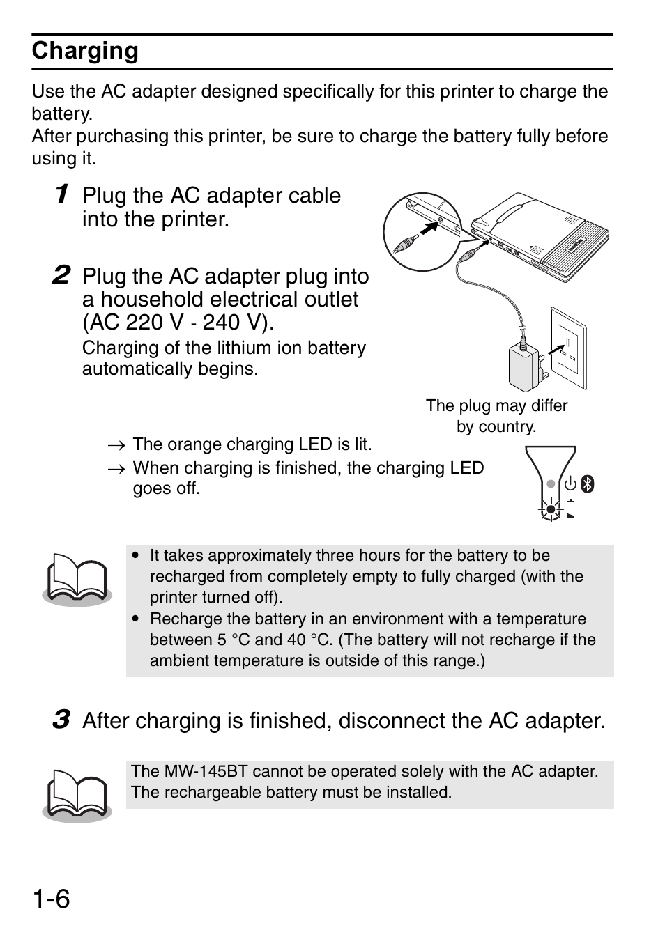 Charging | Brother MW-145BT User Manual | Page 7 / 92