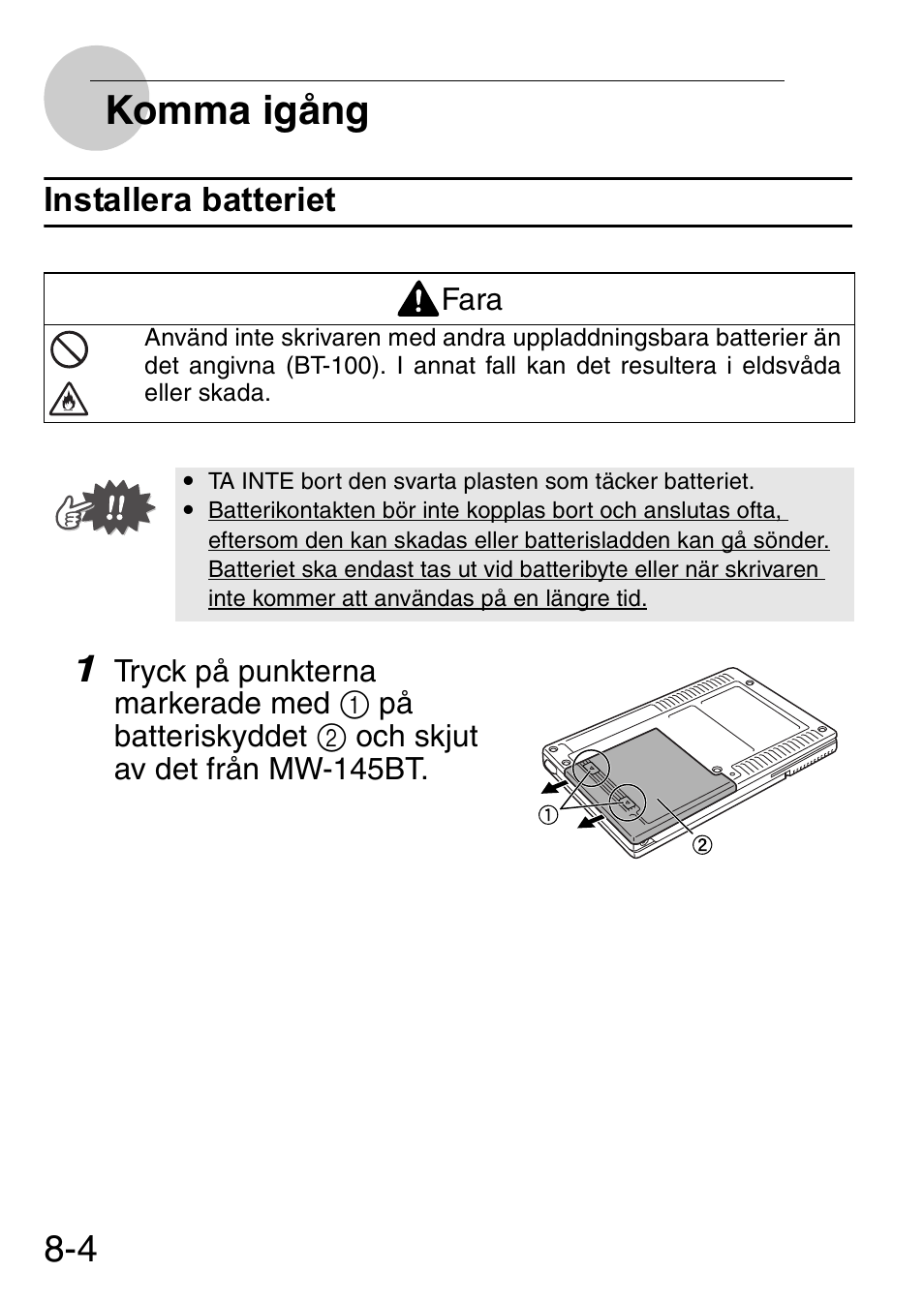 Komma igång | Brother MW-145BT User Manual | Page 75 / 92