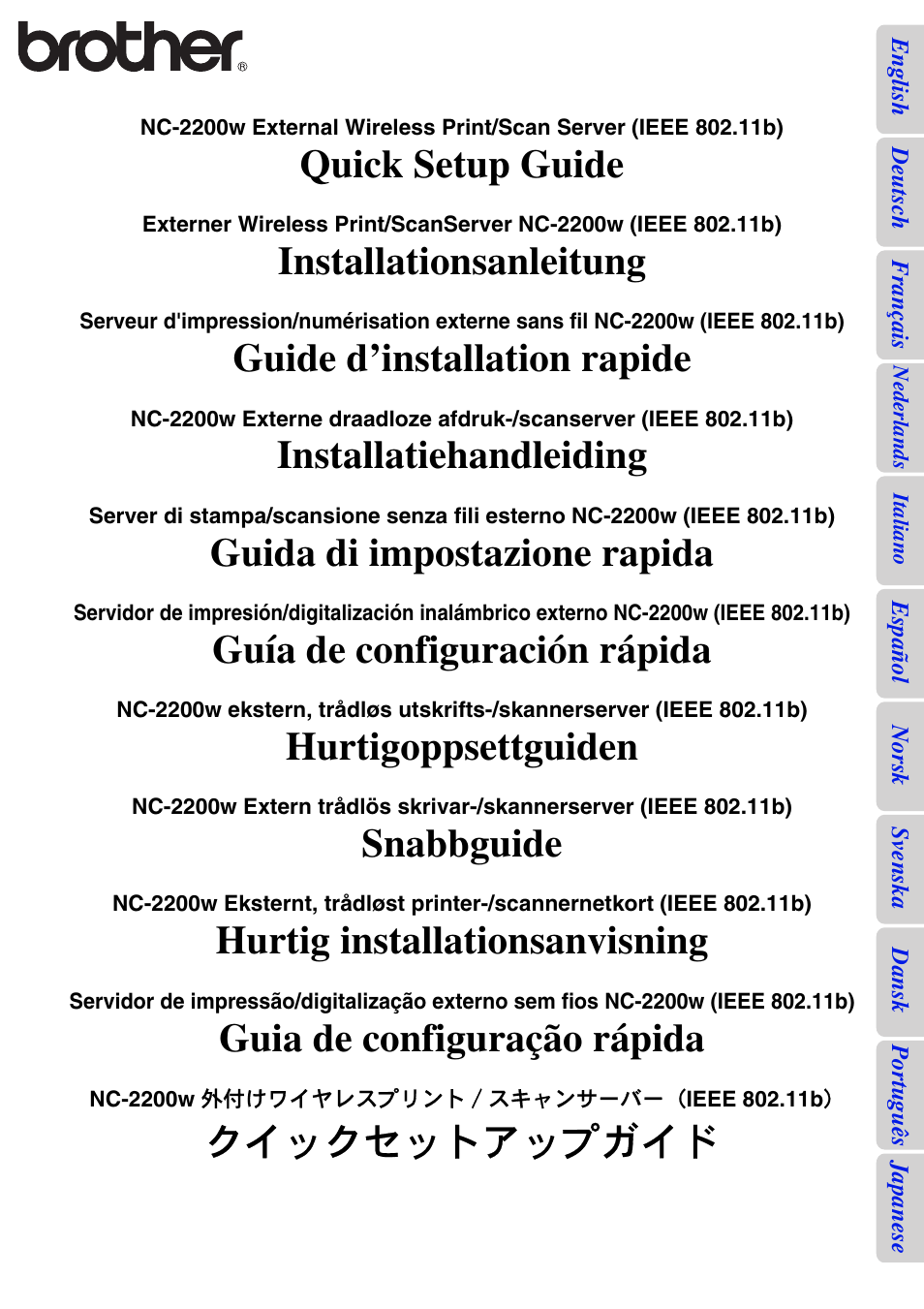 Brother NC-2200W User Manual | 159 pages