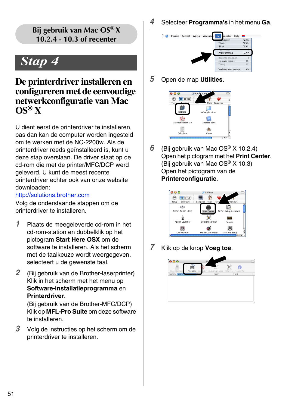 Stap 4, English | Brother NC-2200W User Manual | Page 52 / 159