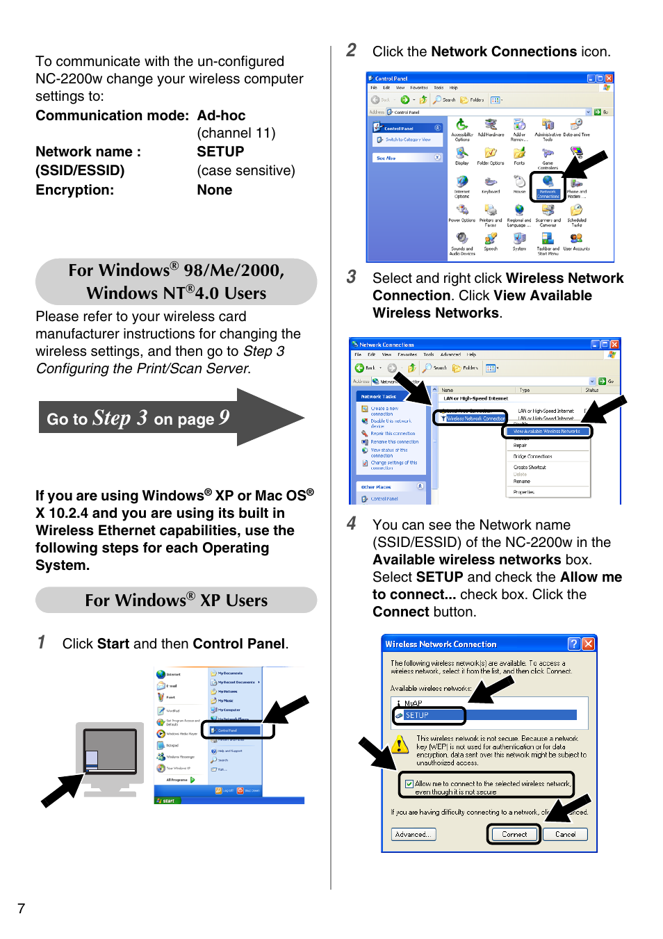 Step 3, English | Brother NC-2200W User Manual | Page 8 / 159
