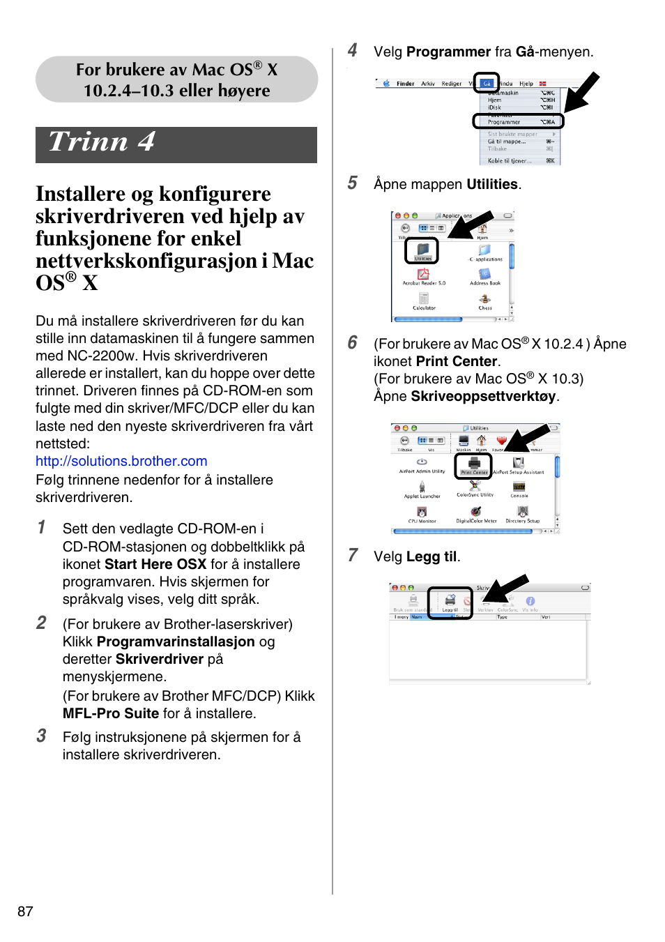 Trinn 4, English | Brother NC-2200W User Manual | Page 88 / 159