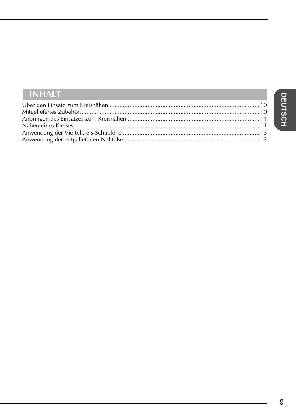 Inhalt | Brother NX-2000 User Manual | Page 11 / 48