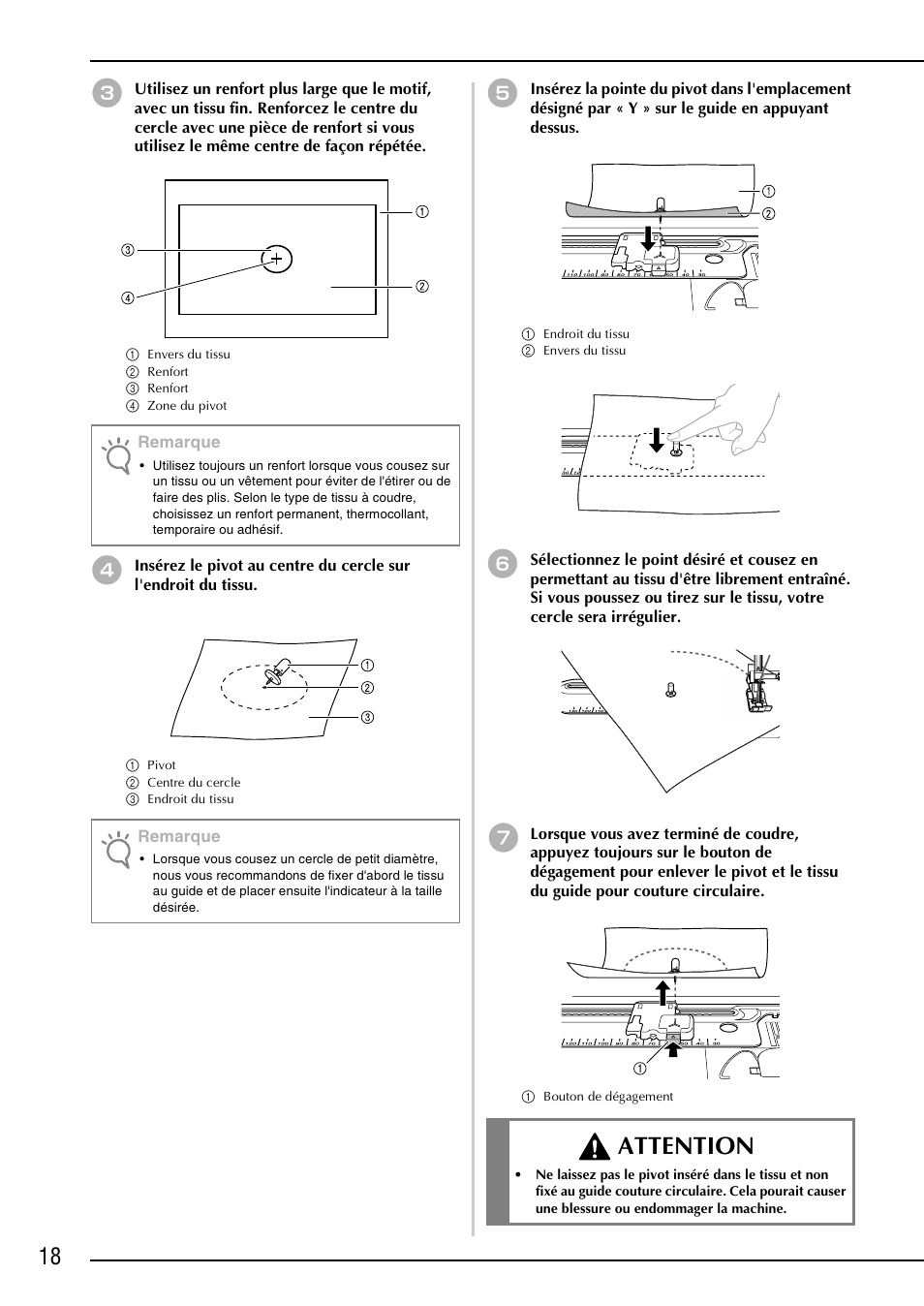 Attention | Brother NX-2000 User Manual | Page 20 / 48