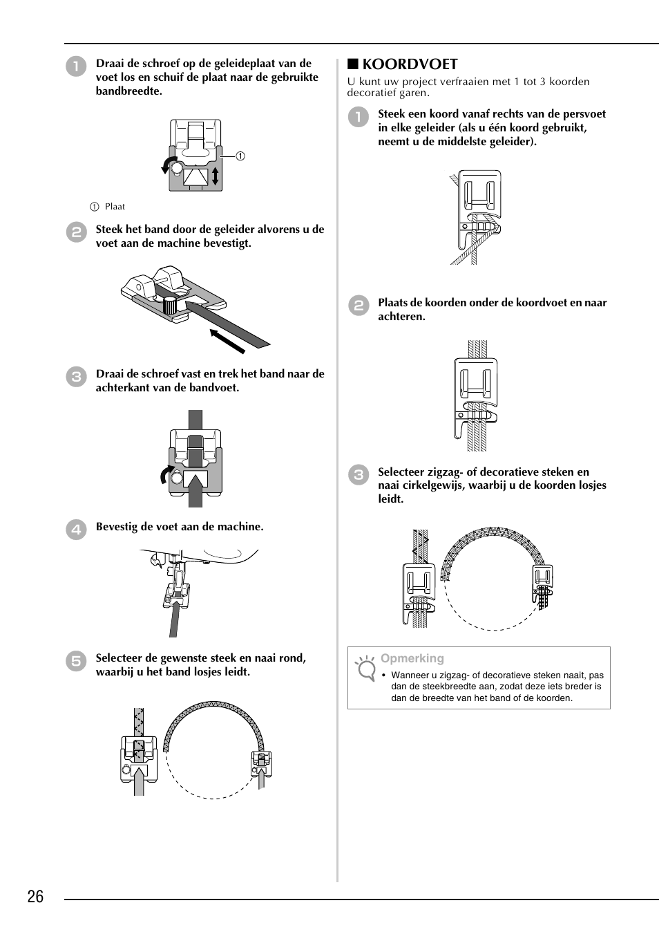 Koordvoet | Brother NX-2000 User Manual | Page 28 / 48