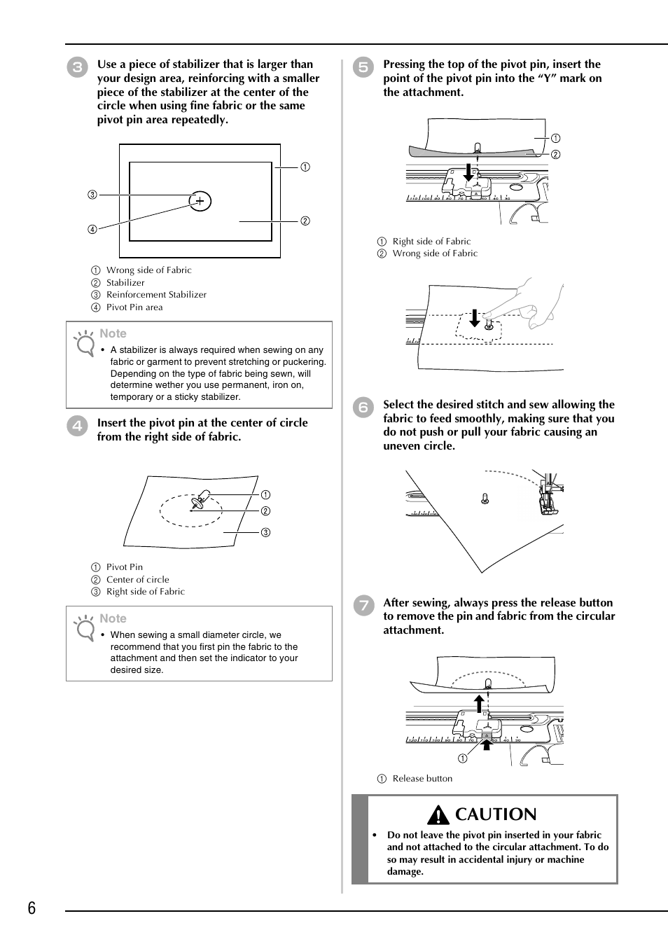 Caution | Brother NX-2000 User Manual | Page 8 / 48