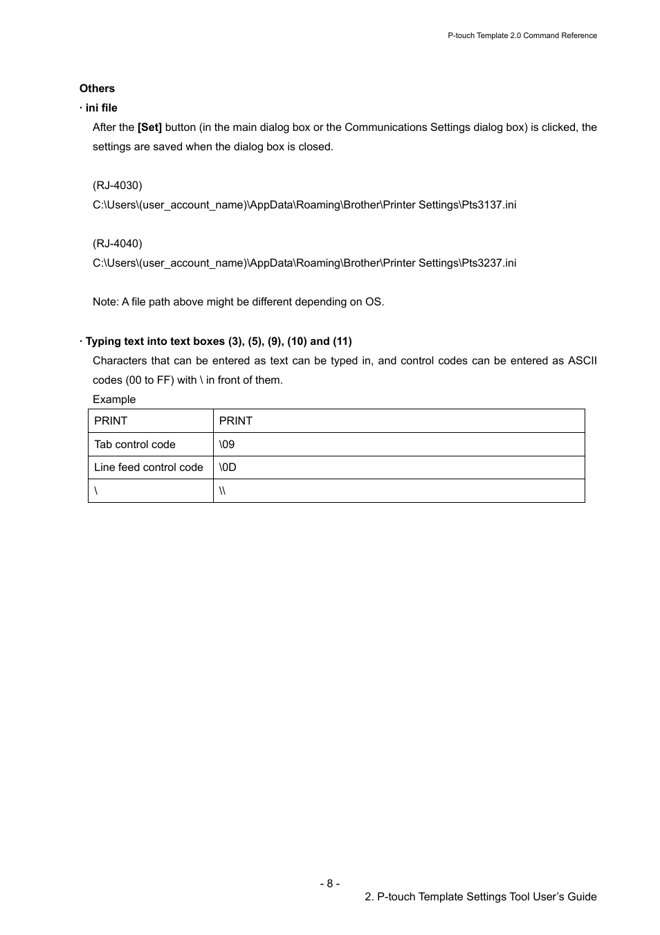 Brother RJ-4030 User Manual | Page 14 / 110