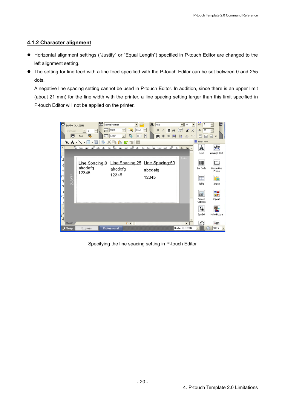 2 character alignment | Brother RJ-4030 User Manual | Page 26 / 110