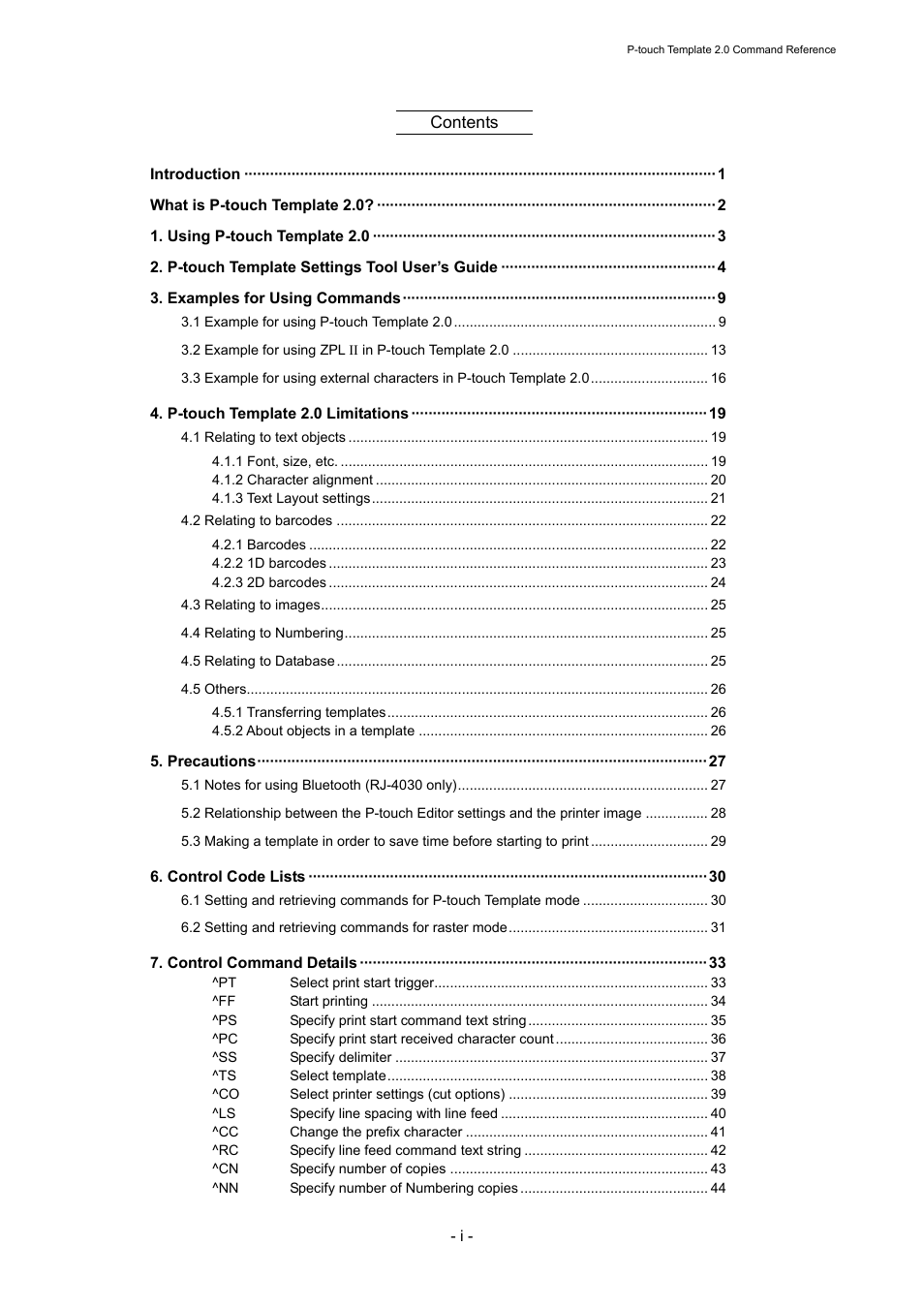Brother RJ-4030 User Manual | Page 4 / 110