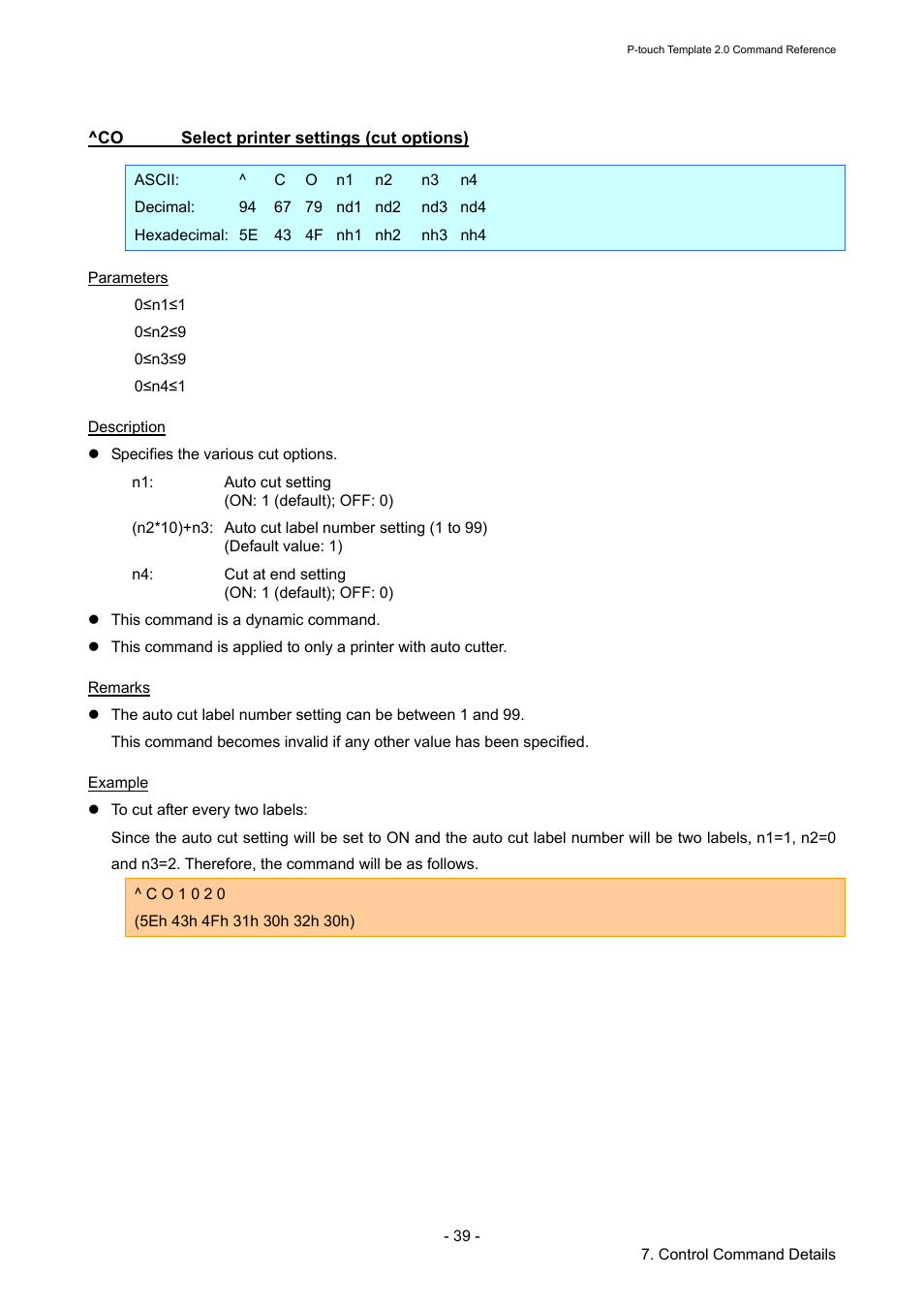 Co select printer settings (cut options), Select printer settings (cut options) | Brother RJ-4030 User Manual | Page 45 / 110