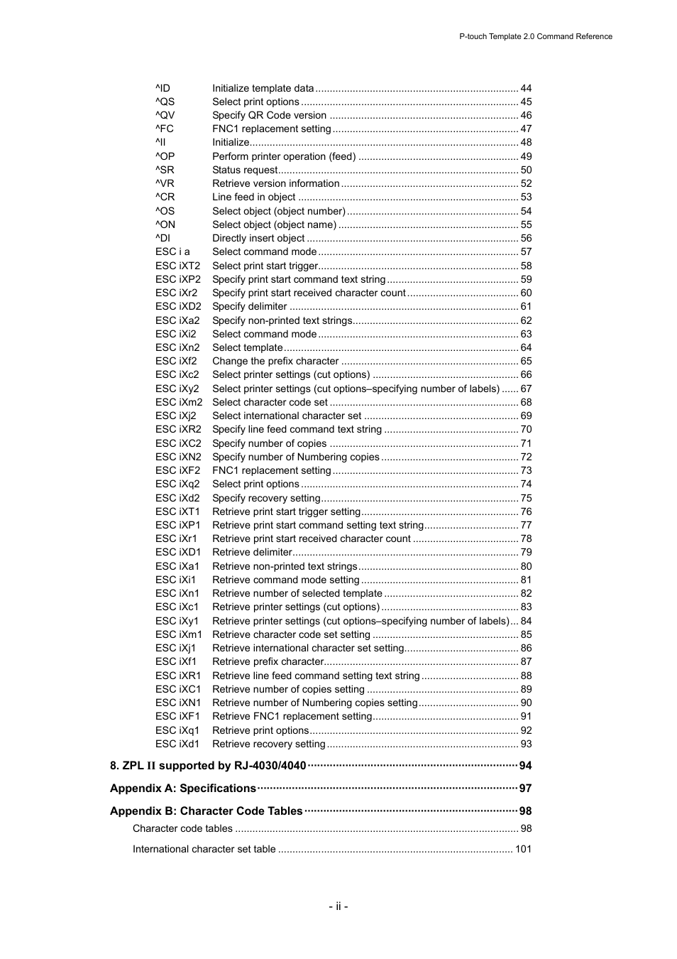 Brother RJ-4030 User Manual | Page 5 / 110