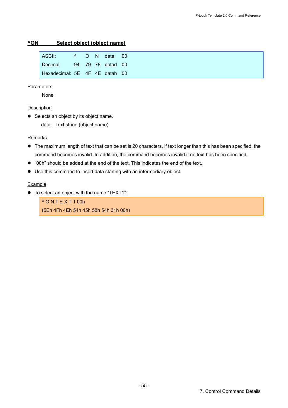 On select object (object name), Select object (object name) | Brother RJ-4030 User Manual | Page 61 / 110