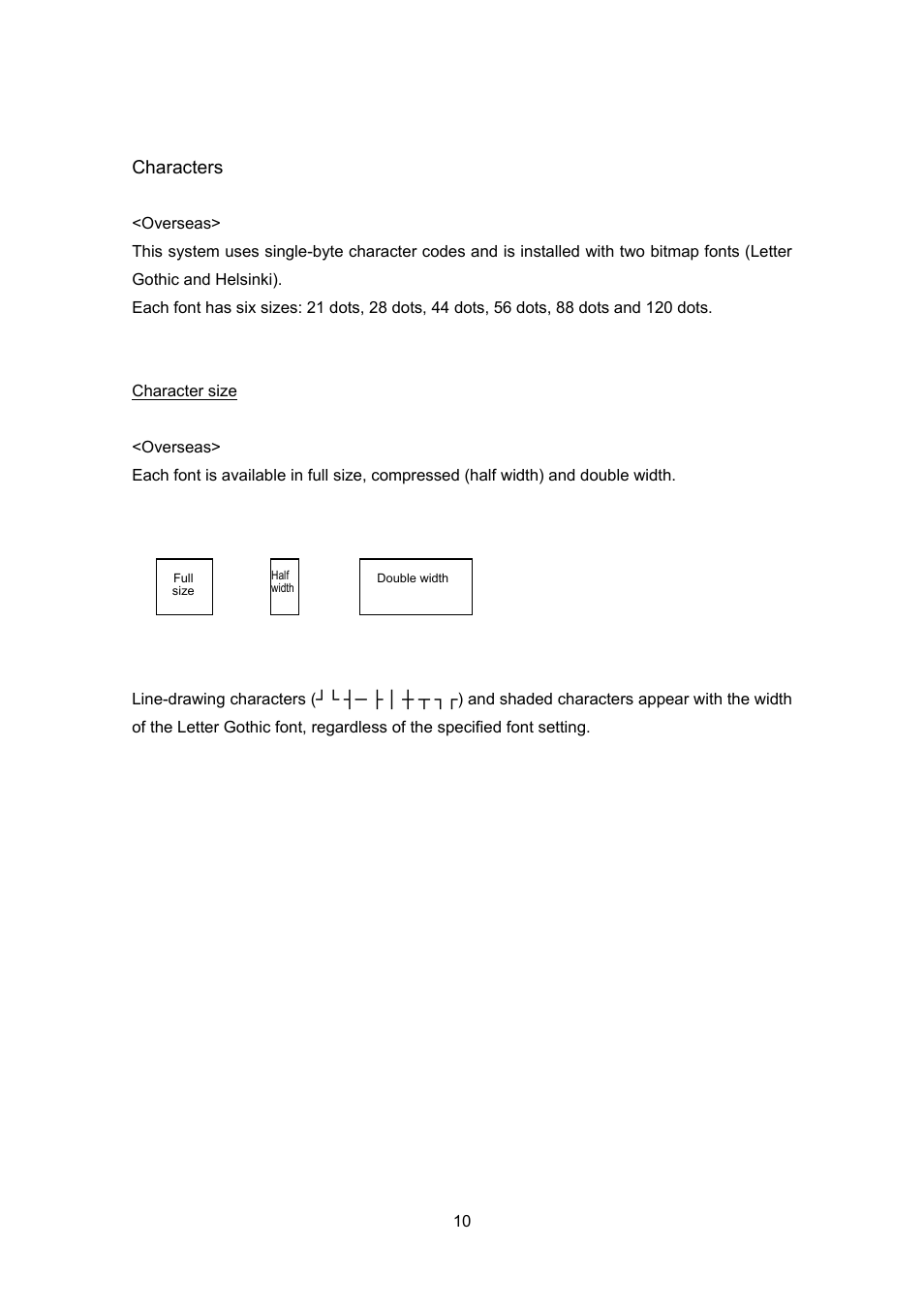 Characters | Brother PT-9700PC User Manual | Page 10 / 75