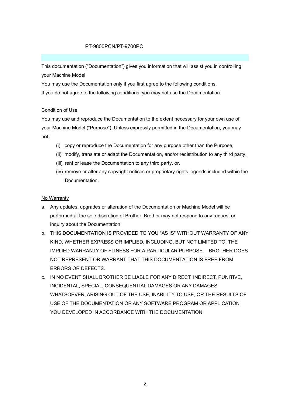 Brother PT-9700PC User Manual | Page 2 / 75