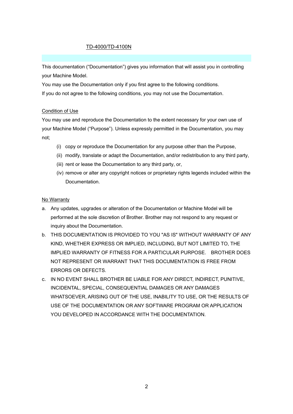 Brother TD-4100N User Manual | Page 2 / 88