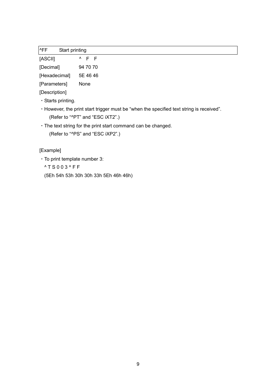 Ff start printing, Start printing | Brother TD-4100N User Manual | Page 29 / 88