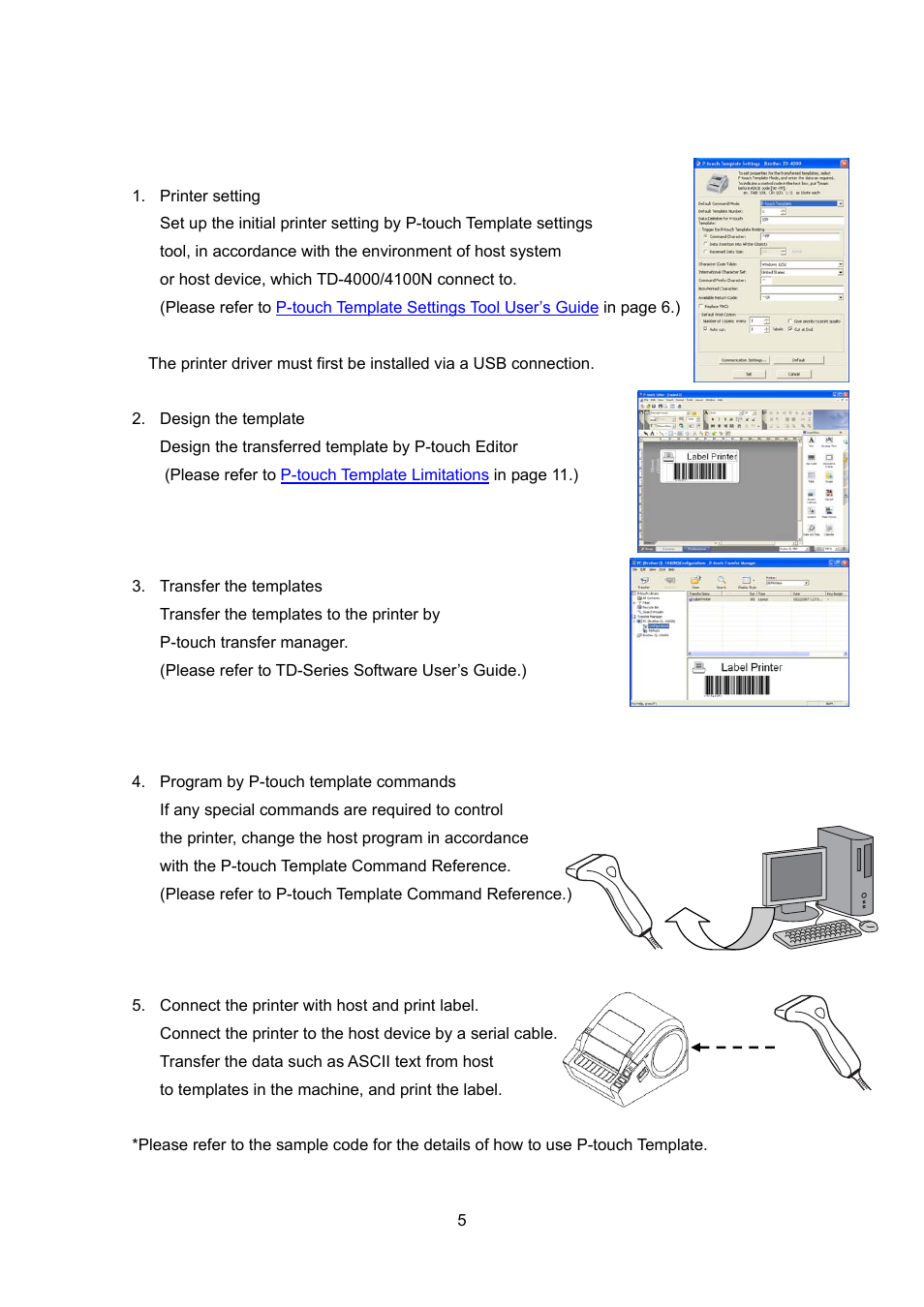 How to use p-touch template | Brother TD-4100N User Manual | Page 5 / 88